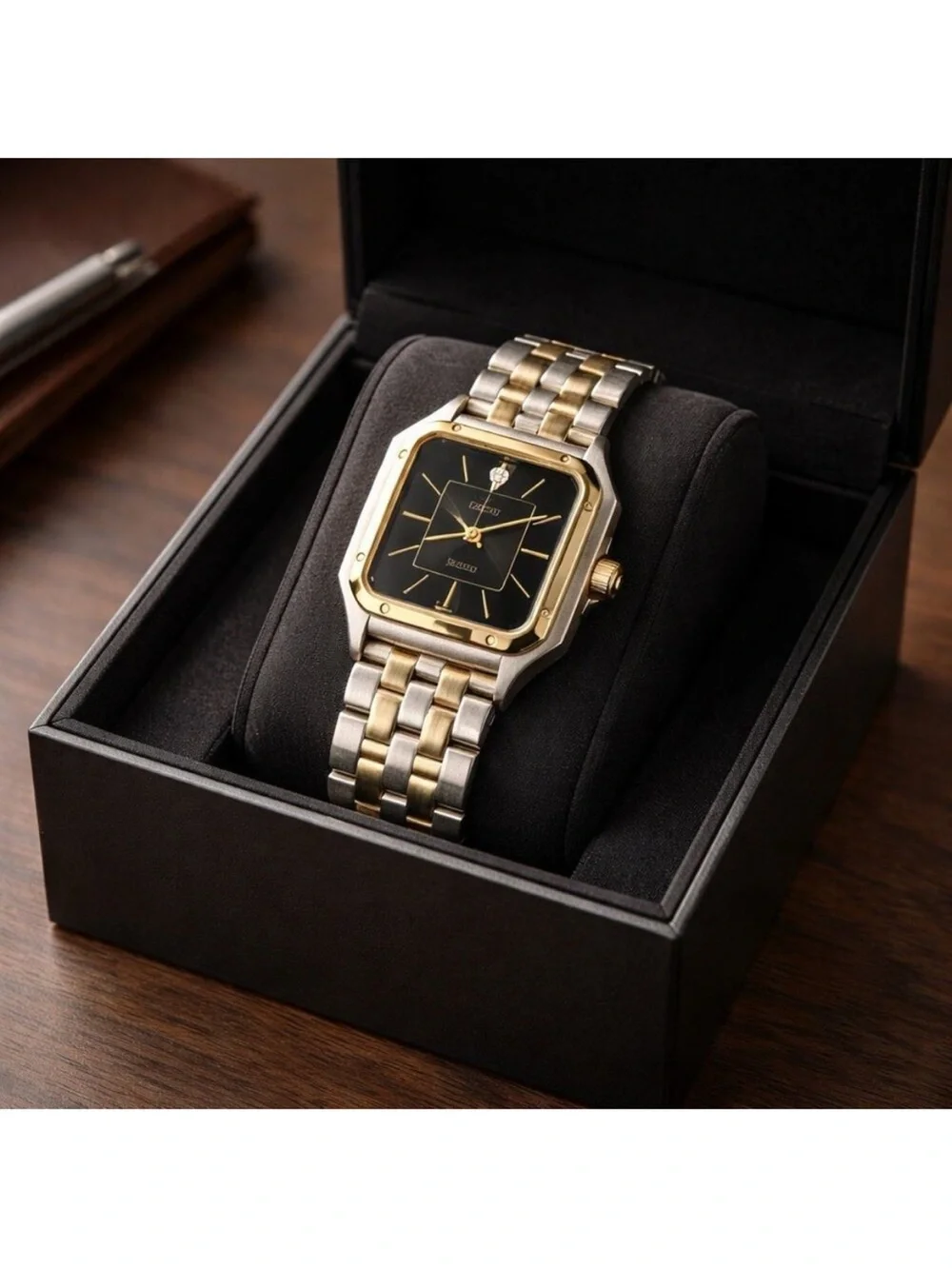 Vintage Elgin Two-Tone Black Dial Women's Watch